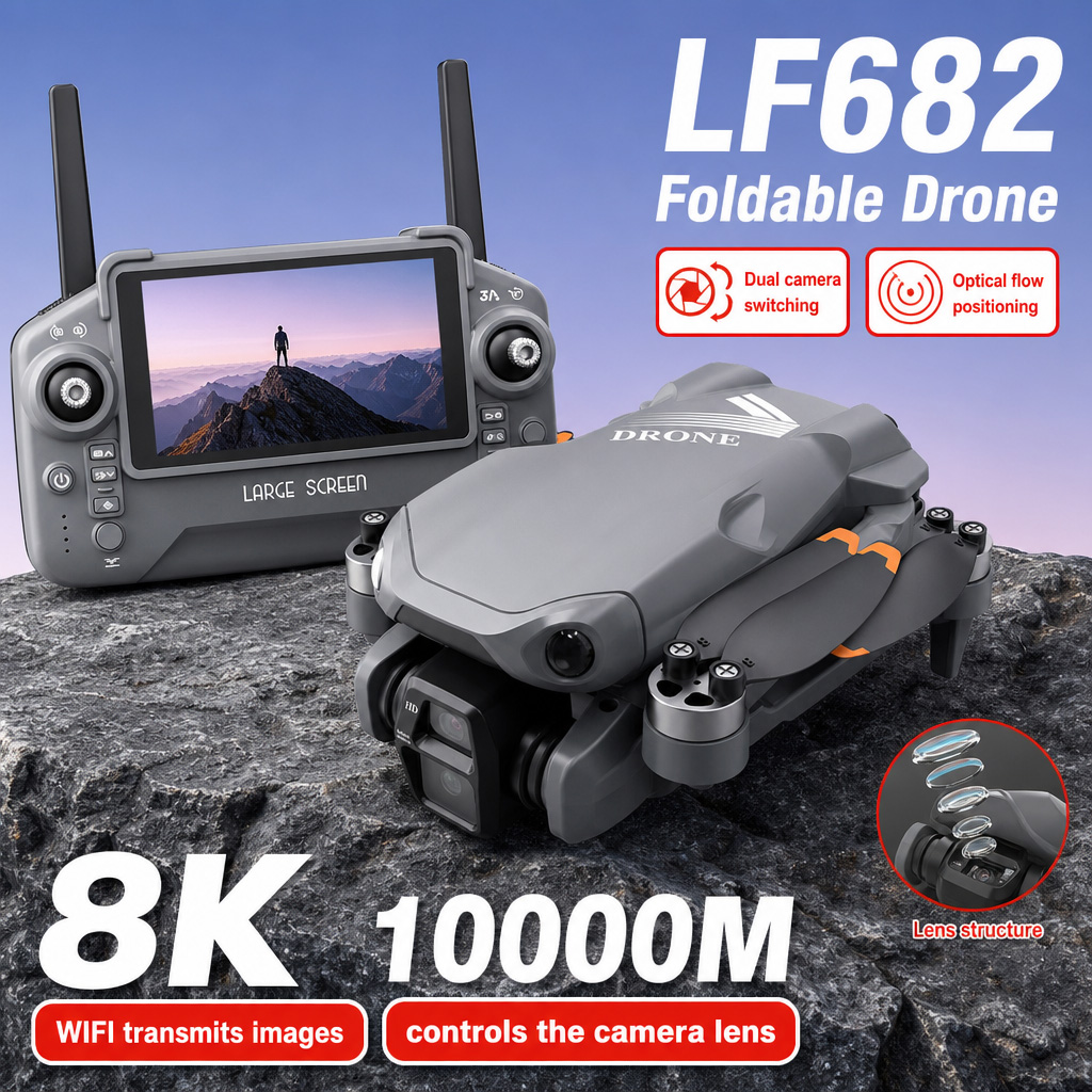 Drone Gimbal 3 Axis - Drone Aereo LF682 con Doppia Fotocamera