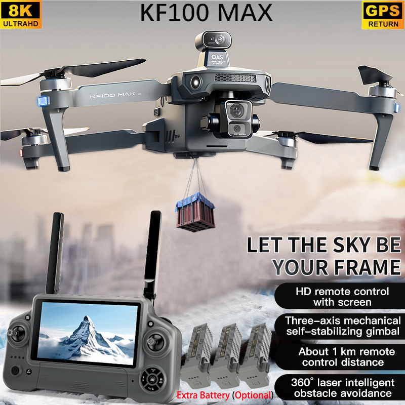 Drone Gimbal 3 Axis - KF100 MAX GPS Drone 4K Fotocamera